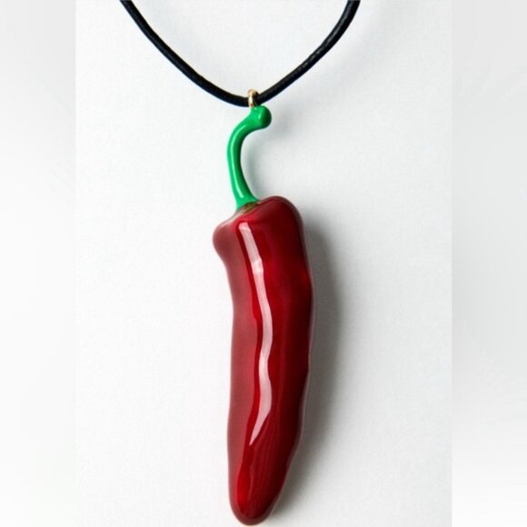 🔥🔥Zara chili pepper cord necklace no 🏷️ with beautiful gift box 🎁🎁 - Picture 2 of 5